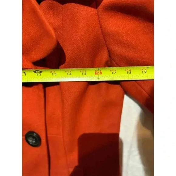 Antonio Melani Women's Orange Wool Blend Pea Coat Size 6 Winter Quiet Luxury - Picture 8 of 10